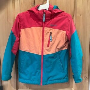 Marmot Girls Ski Jacket Pink/Blue Full Zip. Size: S